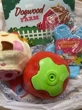 Plush Toy Set with Red & Green Interactive Ball